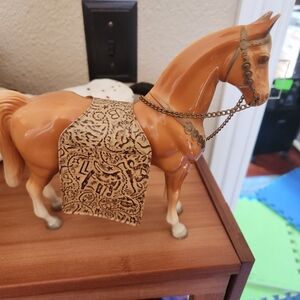 Vintage Tan and Cream Decorative Horse Figurine